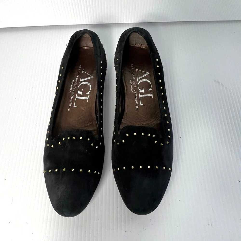 AGL Attilio Giusti Leombruni Studded Flats Suede … - image 3