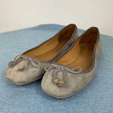 Tory Burch Carbon Grey Laila Suede Driver Ballet - image 1