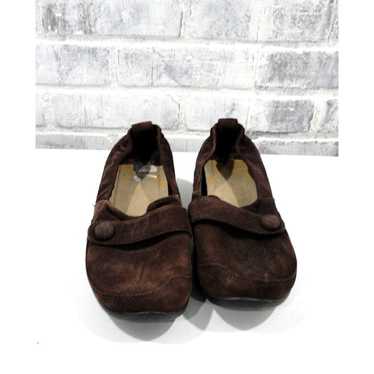 Dansko CAROL Brown Suede Wedge Slip-On Flat Shoes… - image 1