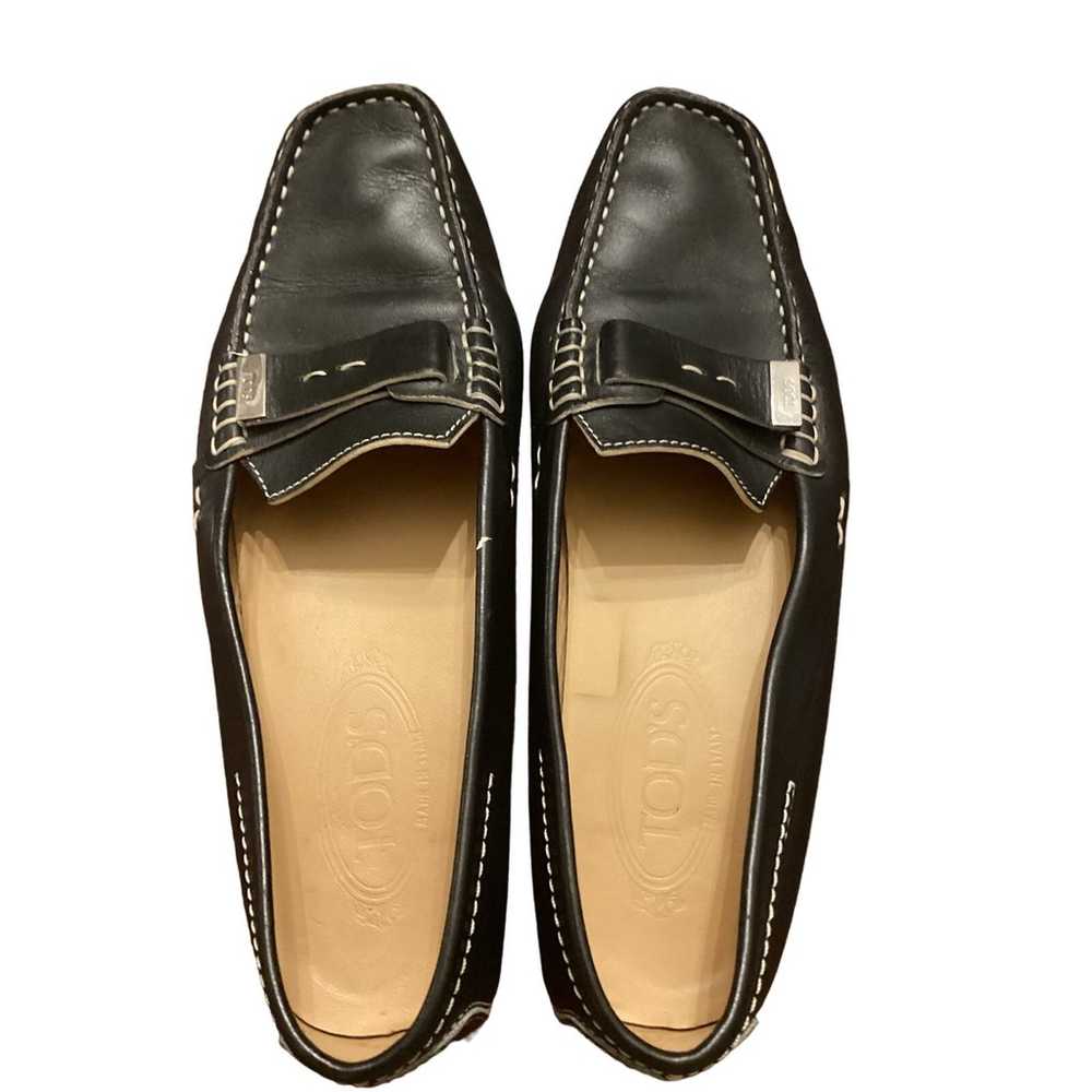 Tod’s black leather Dress loafer shoes Sz 8.5 - image 5