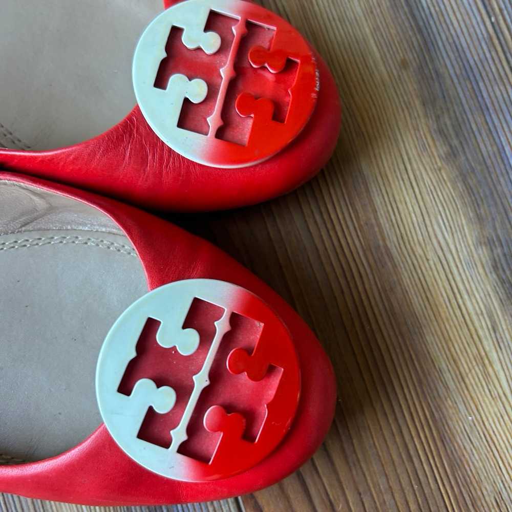 Tory Burch red leather flats - size 11 - image 2