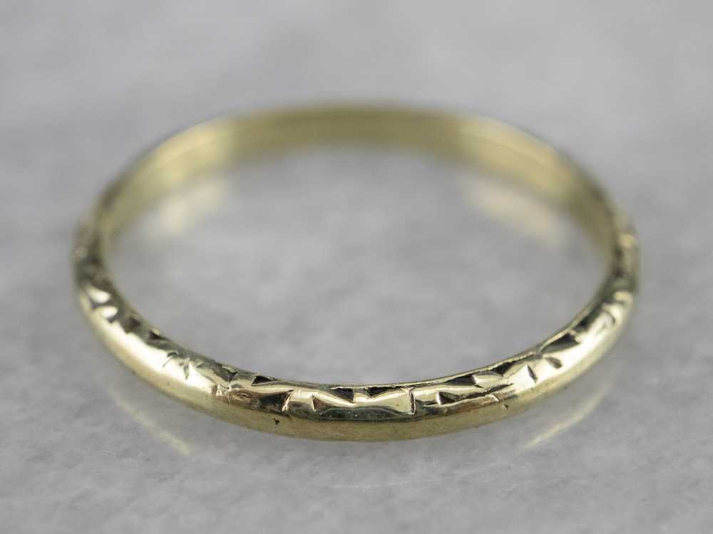 Antique Green Gold Pattern Band - image 1