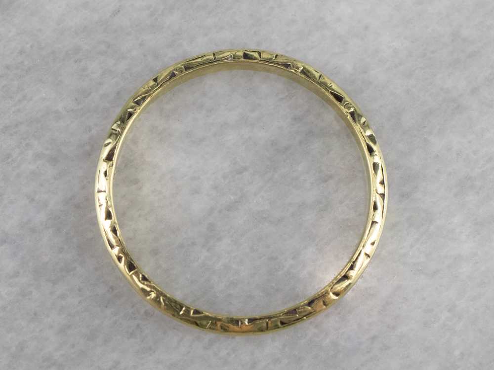 Antique Green Gold Pattern Band - image 2