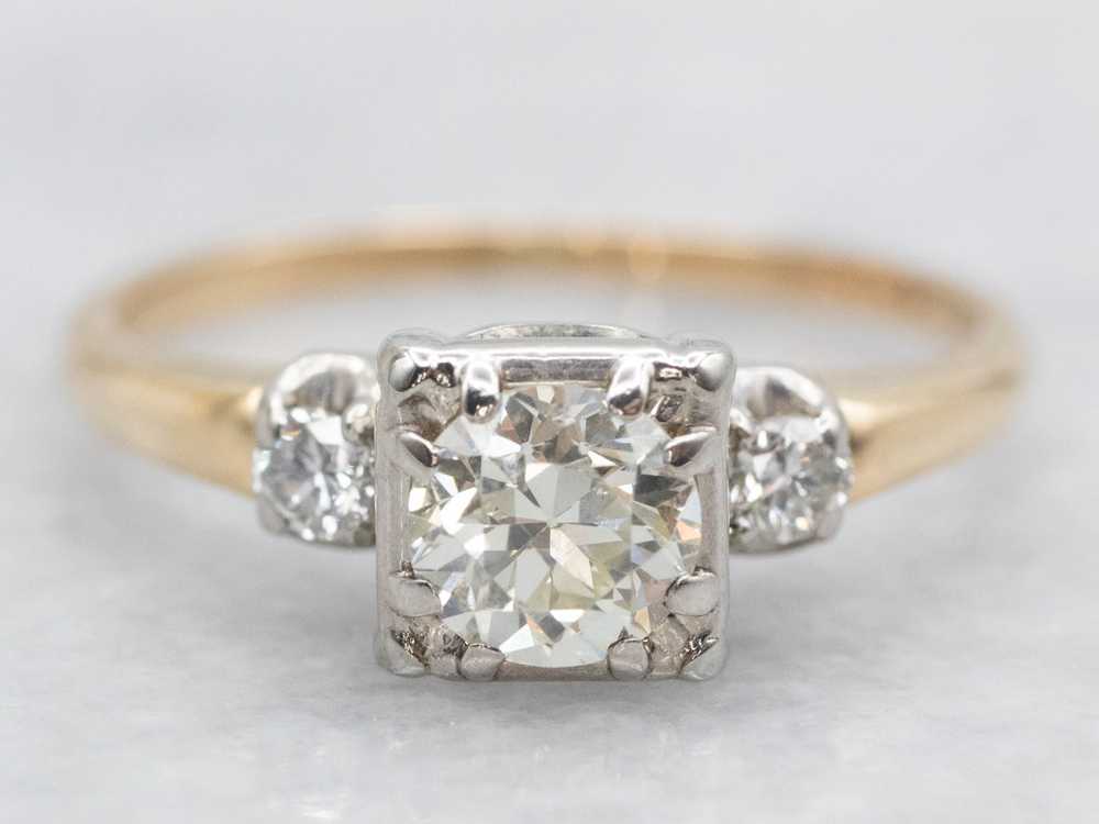 Retro Era European Cut Diamond Engagement Ring - image 1