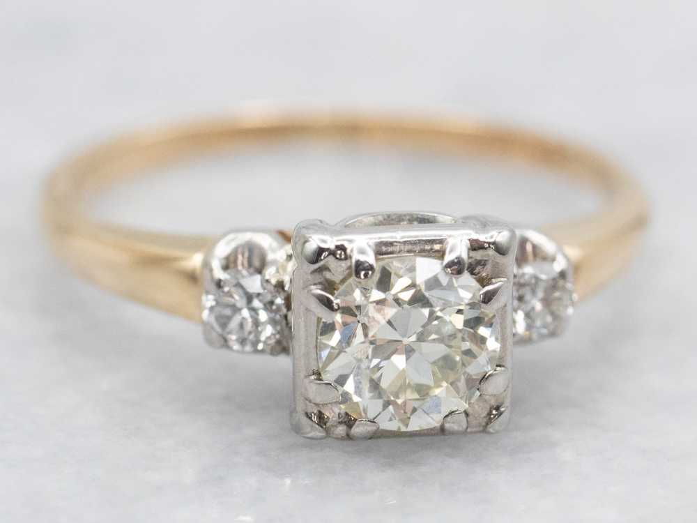 Retro Era European Cut Diamond Engagement Ring - image 2