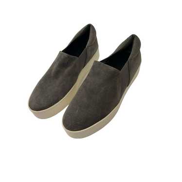 Vince. Warren Steel Suede Gray Slip-on platform si