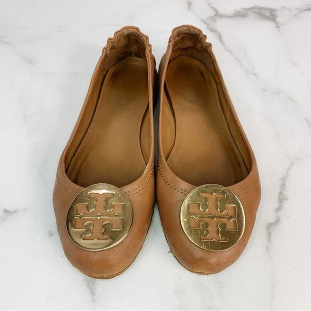 Tory Burch Cognac Brown Logo Gold Emblem Leather … - image 11