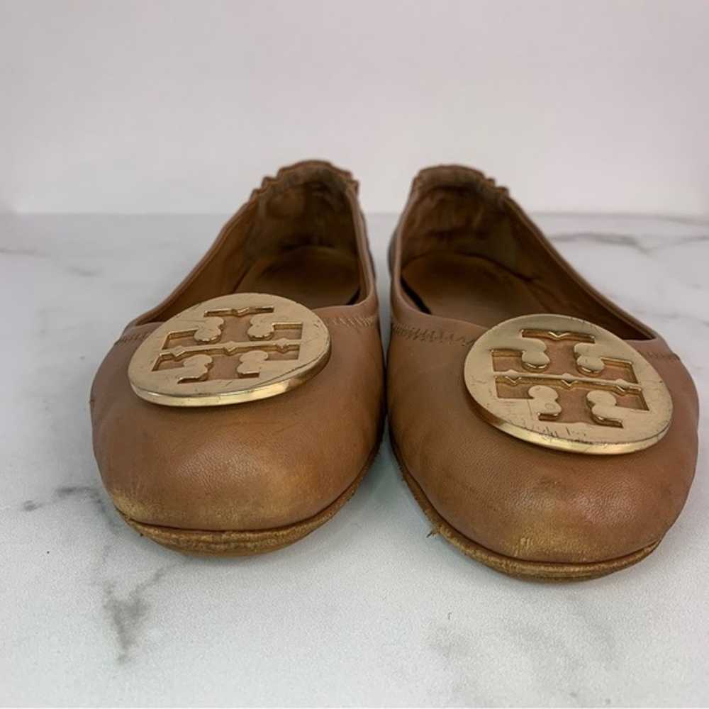 Tory Burch Cognac Brown Logo Gold Emblem Leather … - image 4