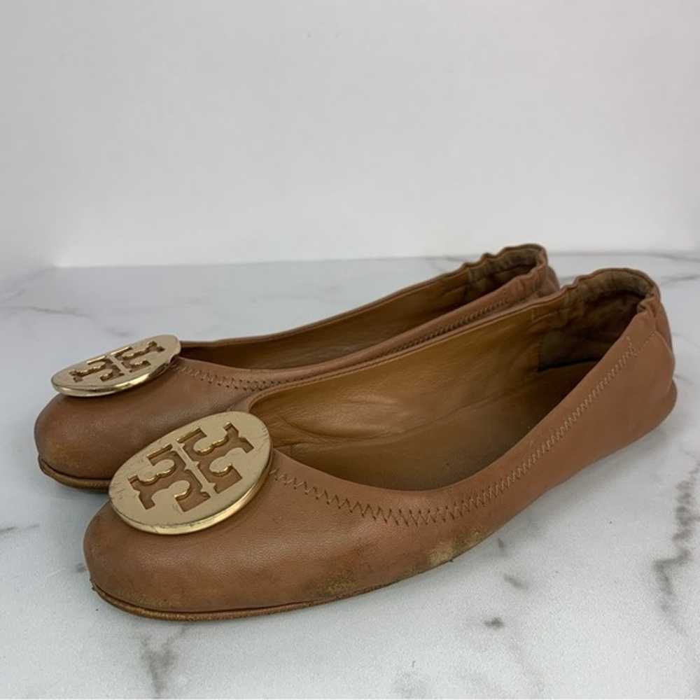 Tory Burch Cognac Brown Logo Gold Emblem Leather … - image 6