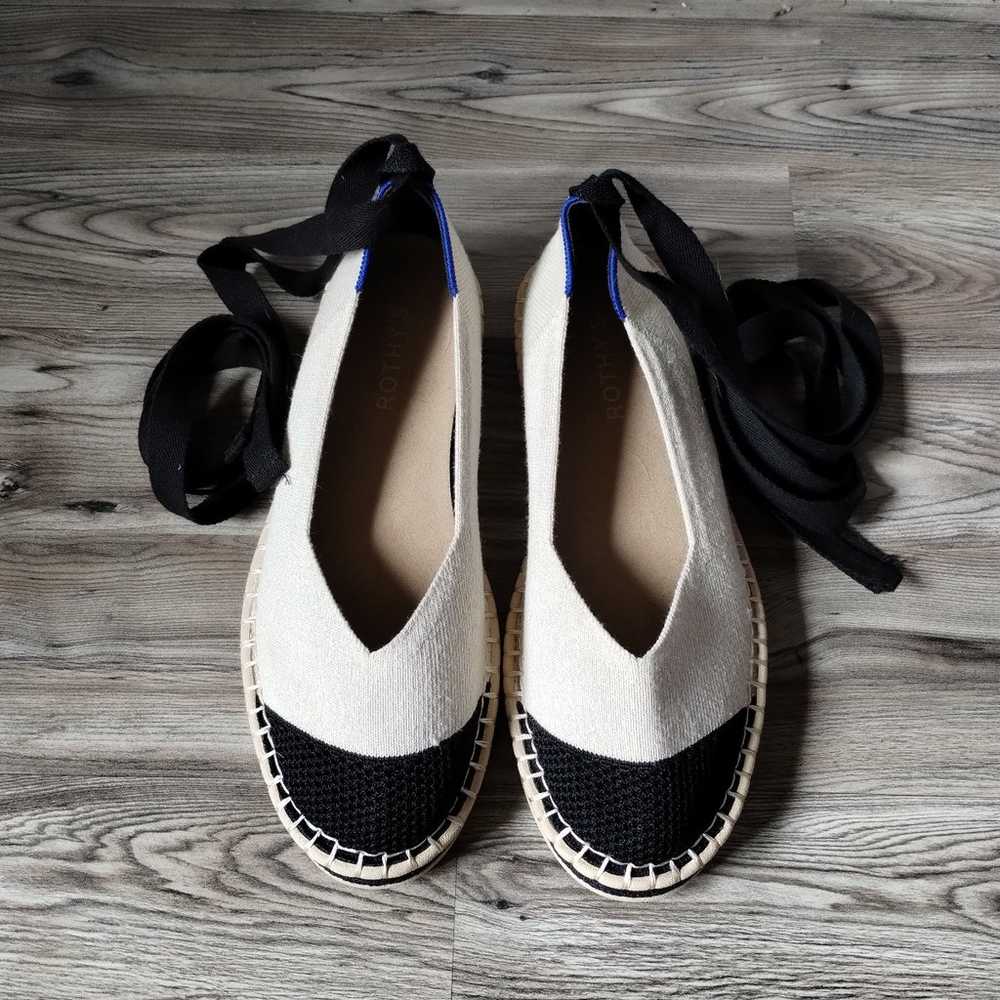 Rothy’s Espadrilles The Boardwalk Flats Black Cre… - image 2