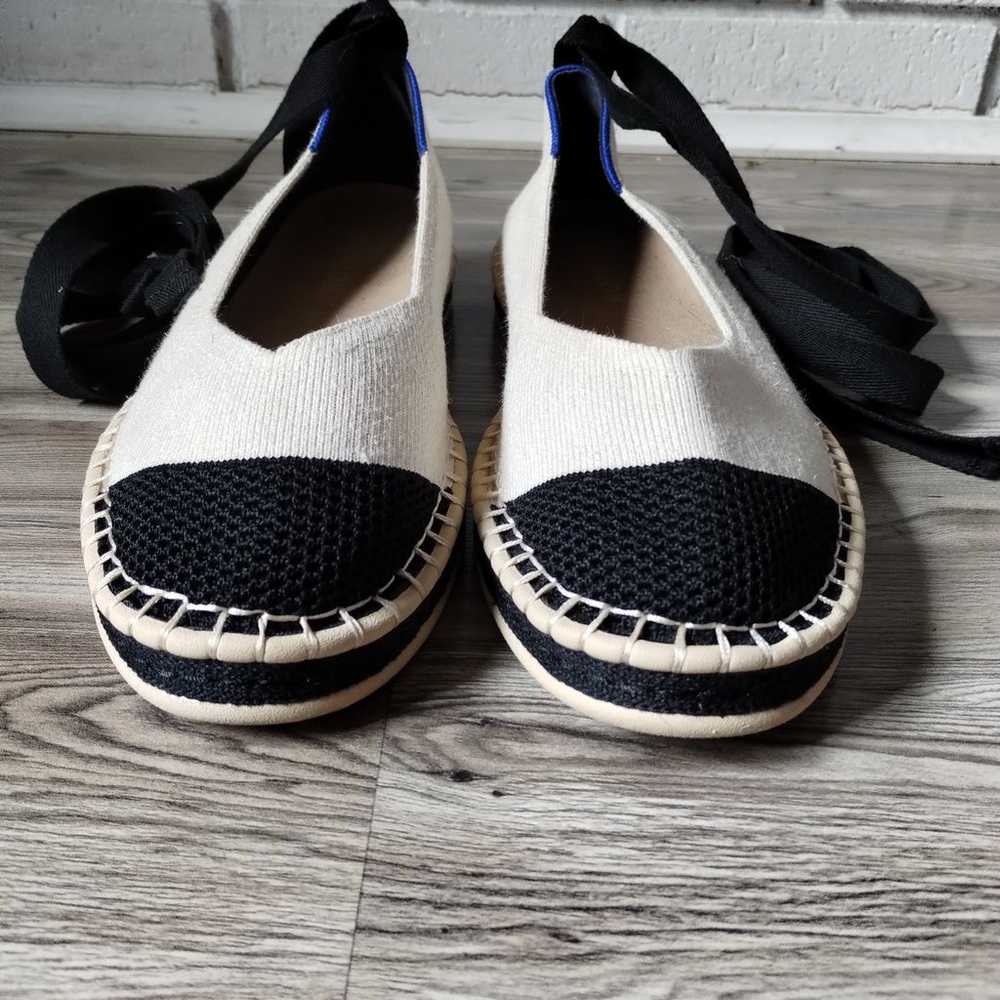 Rothy’s Espadrilles The Boardwalk Flats Black Cre… - image 3