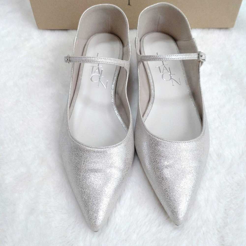 Brand new LE TALON Pointed One-Strap Flat Silver … - image 2