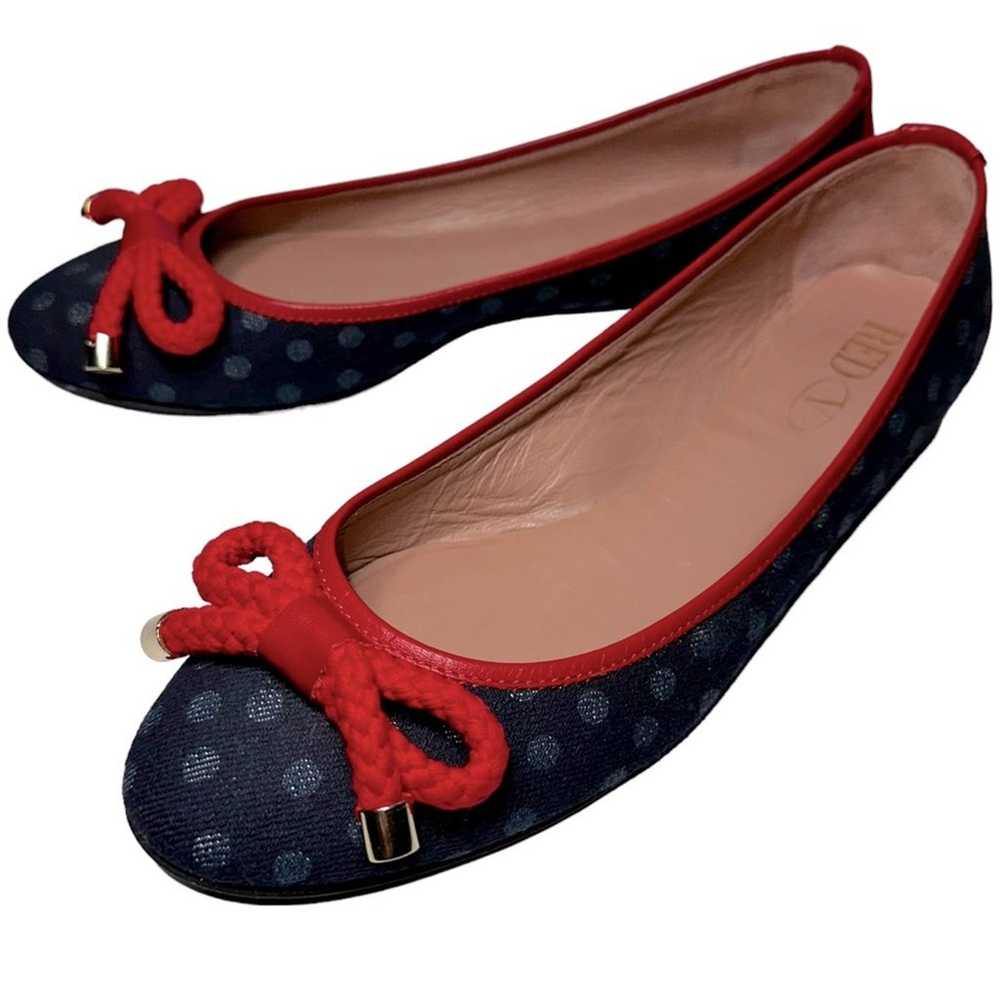 Red Valentino Women's Size 39 8 Blue Red Polka Do… - image 1