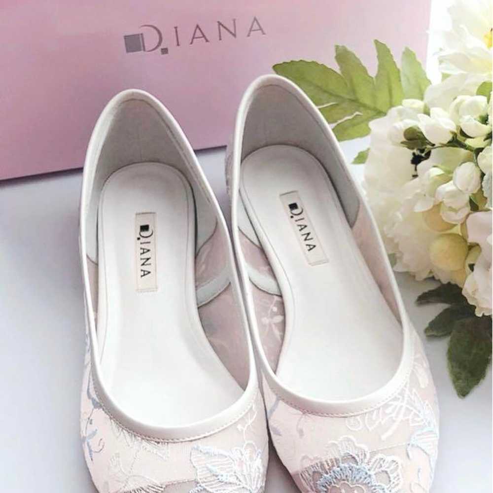 Diana Floweŕ Embroidered Tulle Pumps, Flat, White - image 1