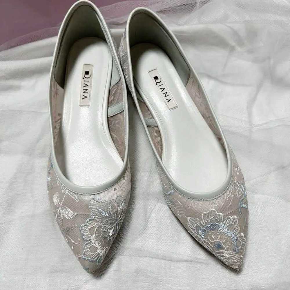 Diana Floweŕ Embroidered Tulle Pumps, Flat, White - image 2