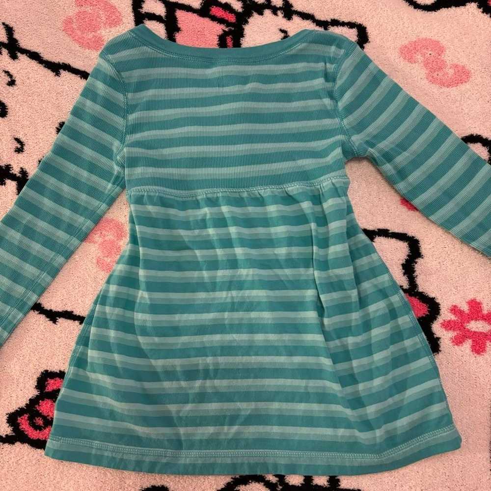 Y2K Vintage Old Navy Blue Babydoll Striped Top - image 3