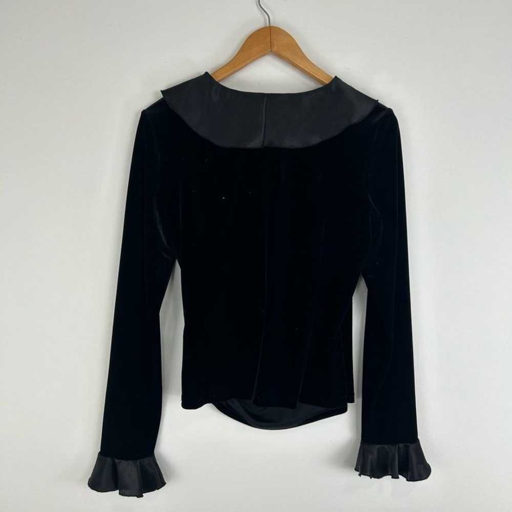 Vintage JS Boutique Black Velvet With Satin Fringe - image 6