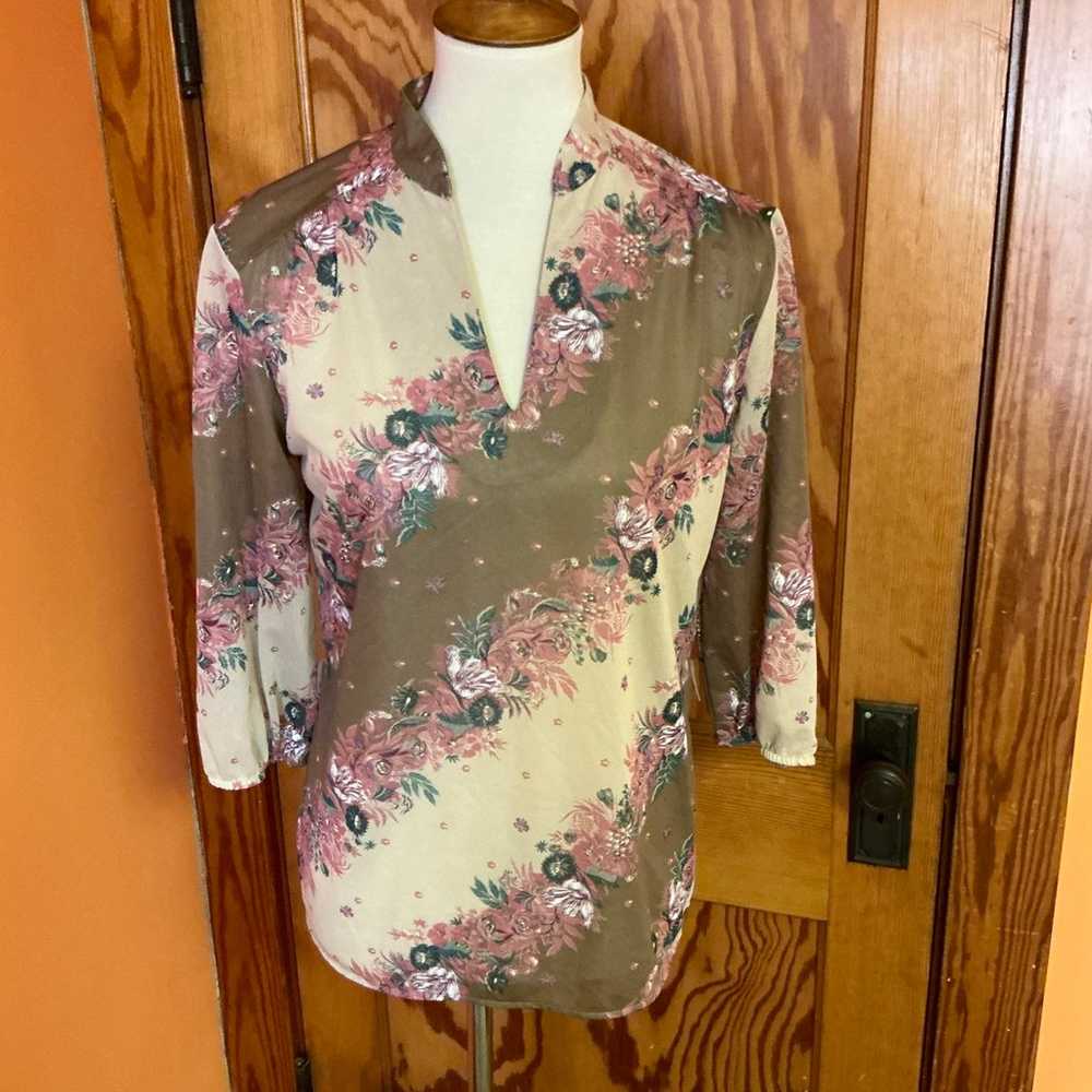 Vintage 70s floral top - image 5