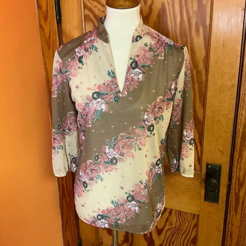 Vintage 70s floral top - image 8