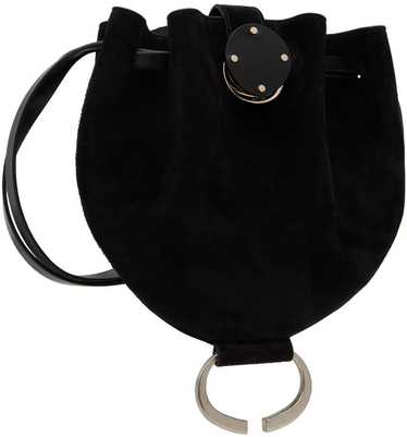 Chloe o1loc1c1024 Suede Round Pouch bag in Black