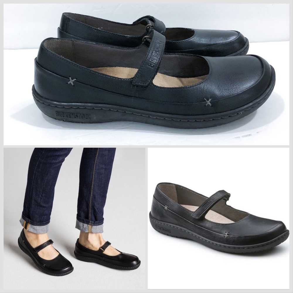 Birkenstock Iona Black Leather Mary Jane Flats Ma… - image 1