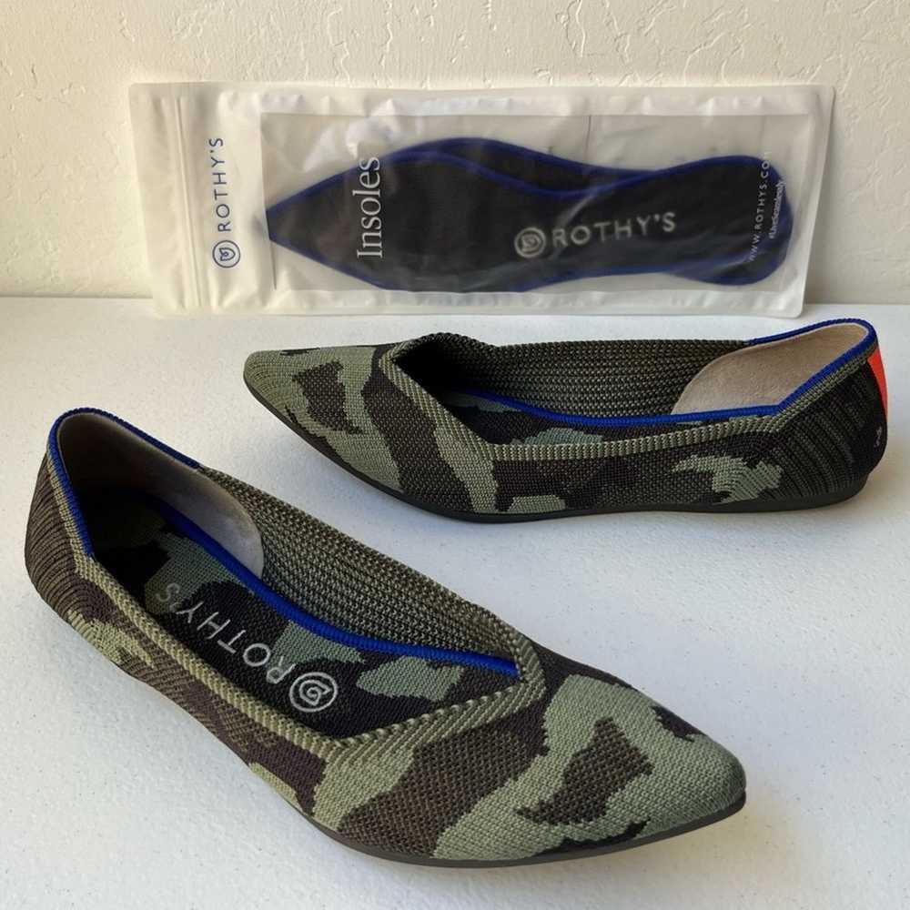 Rothy's The Point Camo Ballet Flats Comfort Washa… - image 1