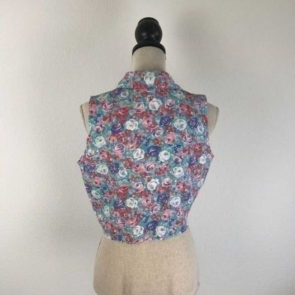 Vintage O-Zone Womens Retro Blue & Pink Floral Pr… - image 3