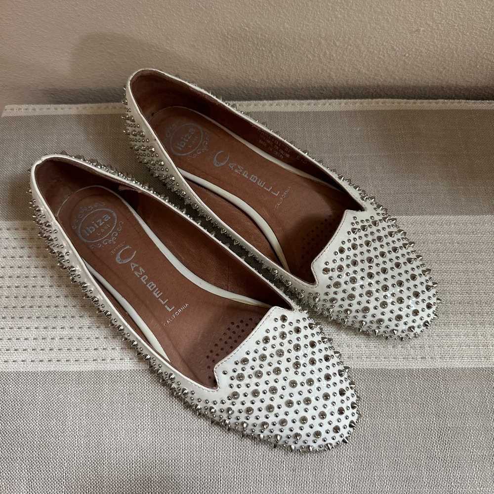 Jeffrey Campbell Martini Spiked Flats Shoes White… - image 2