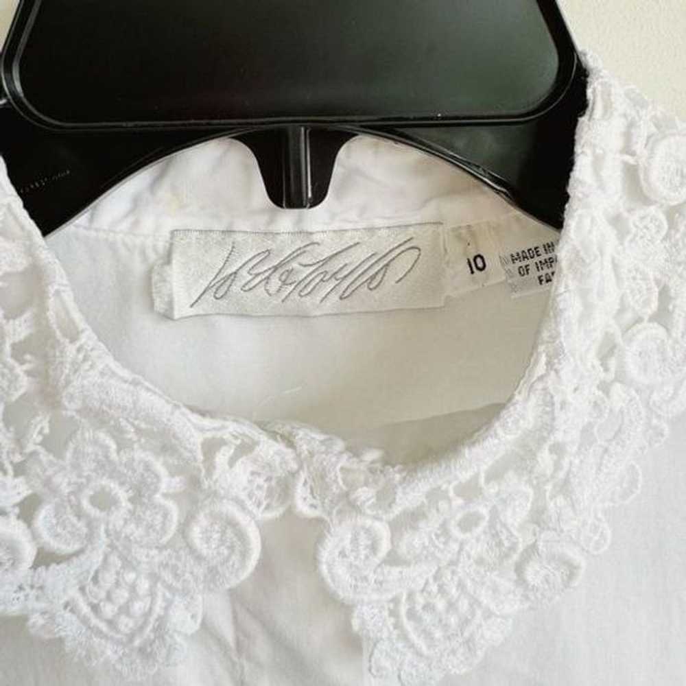 VINTAGE LORD & TAYLOR | White Lace Collar Button … - image 6