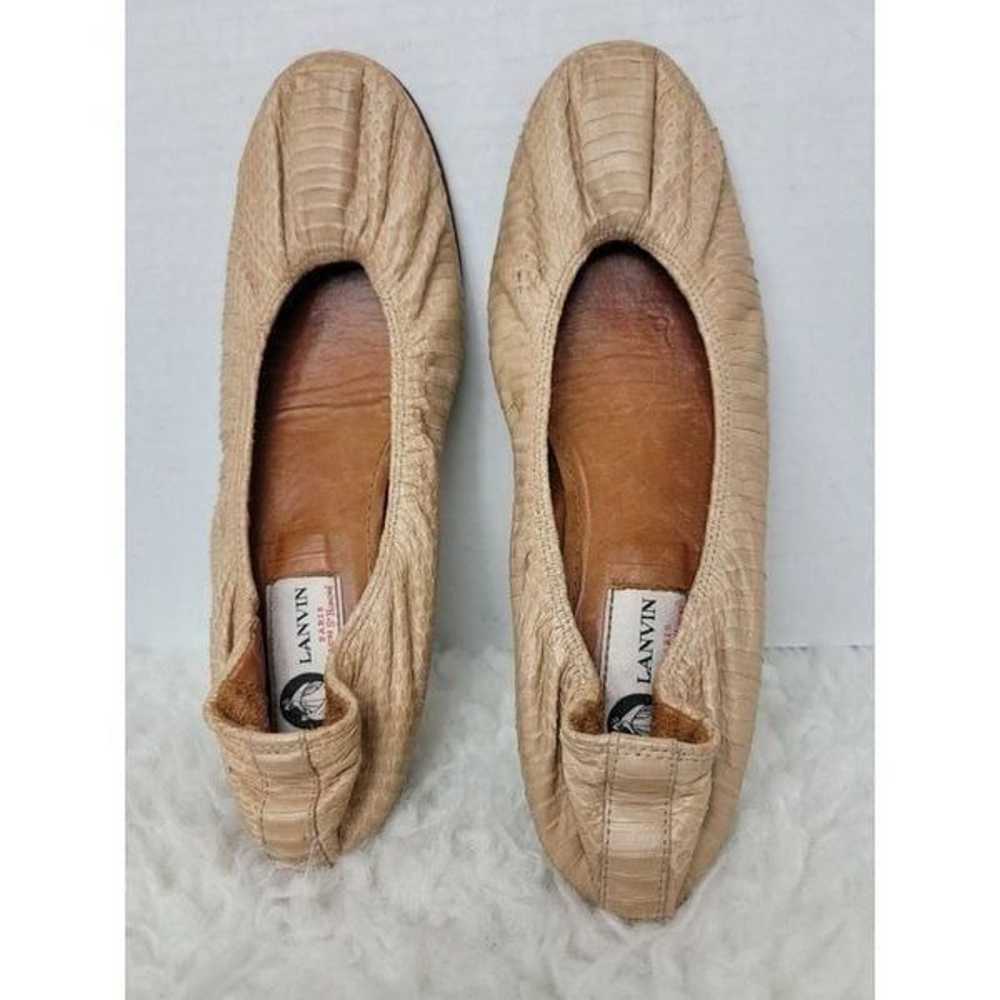 Lanvin Women's Ballet Flat Size 8 Beige Snake Ski… - image 8