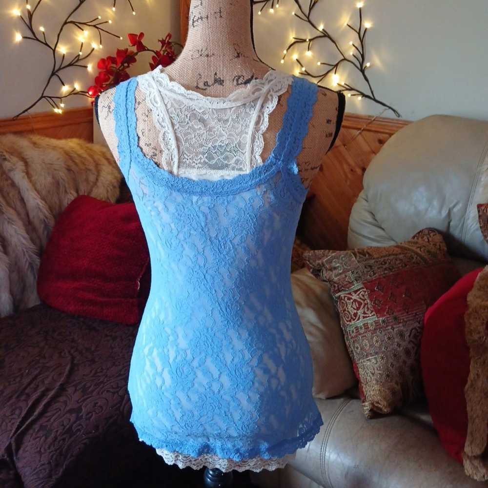 ♡Y2K♡ lace periwinkle cami tank! - image 5