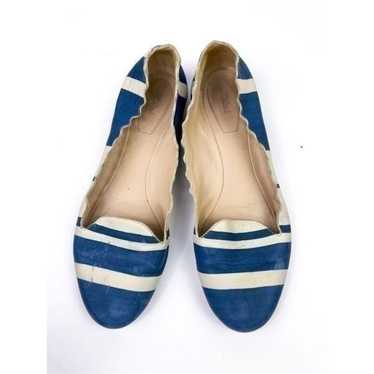 Chloe Scalloped Lauren Striped Ballerina Flat