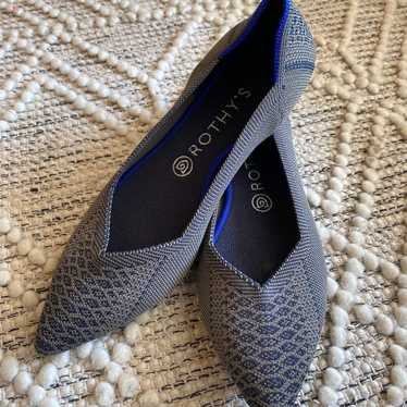 Retired! Rothys Python Point Gray Taupe Flats Siz… - image 1