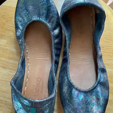 Tieks By Gavrieli Foldable cheapest Shoes Womens Size 8 Moonstruck Shiny Silver Rare