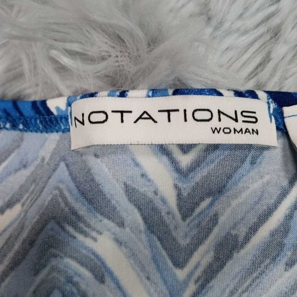 Vintage Notations Womens Shirt Blouse Blue Plus 3… - image 8