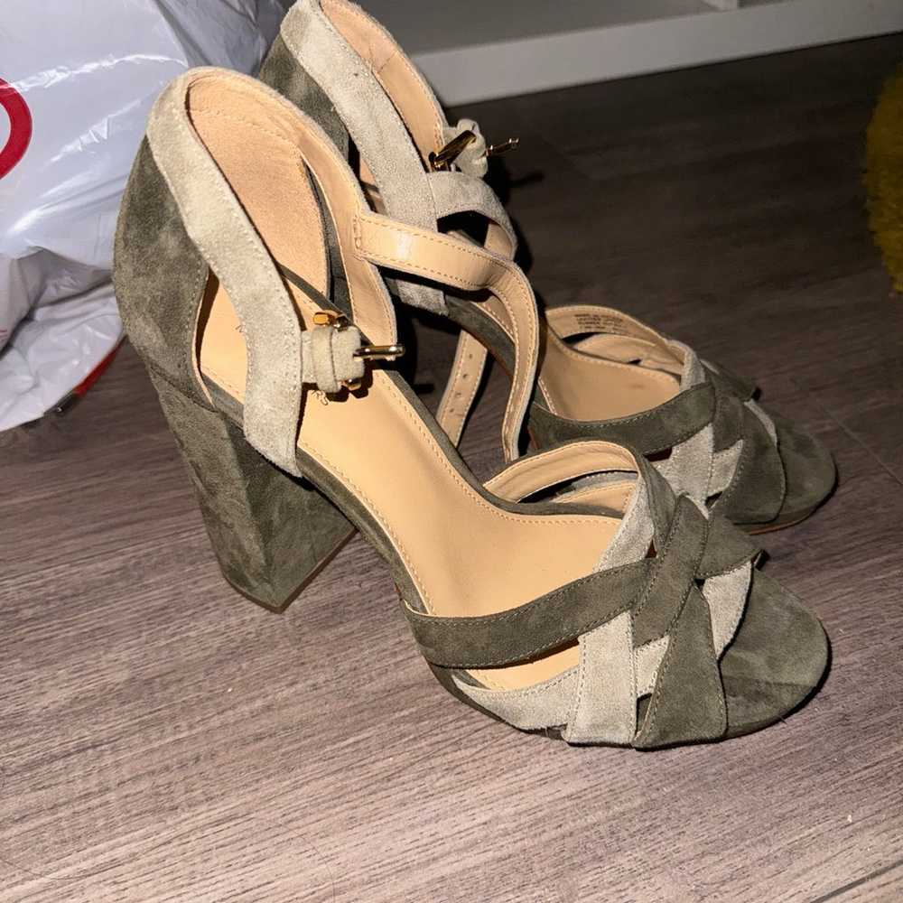 Michael Kors platform suede green heels - image 2