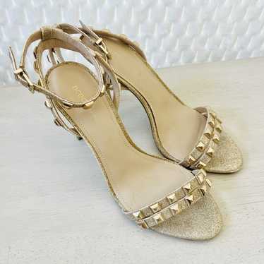 BCBG Gold Glitter Studded Heels Size 8.5