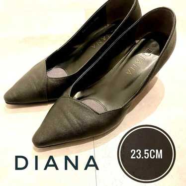 DIANA Pumps 23.5cm Black Leather Pointed Toe - image 1