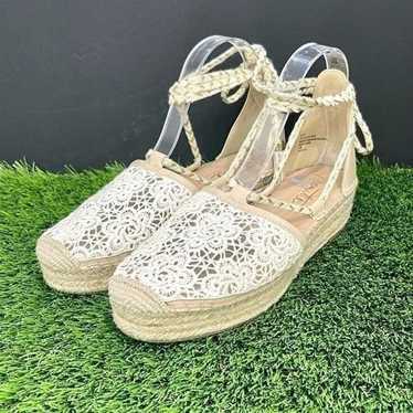 Nanette Lepore Bitsy 1 white lace Wedge Espadrille