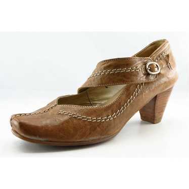 Fidji Size 36 M Brown Square Toe Mary Jane Synthe… - image 1