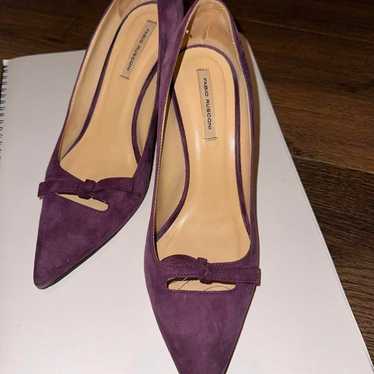 【FABIO RUSCONI】 Purple Suede Pumps - image 1