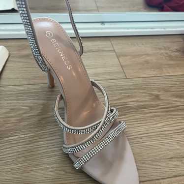 Light pink/nude rhinestone heels - image 1