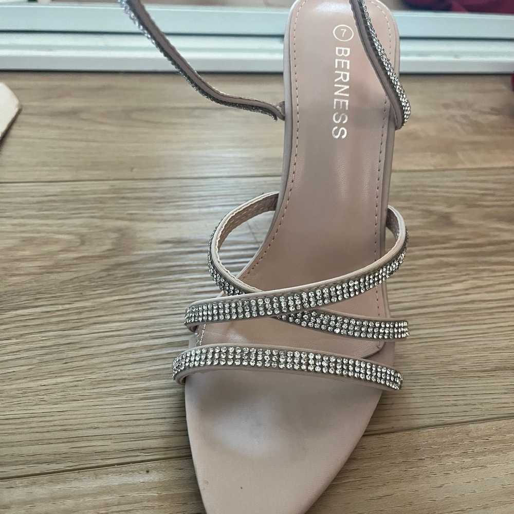 Light pink/nude rhinestone heels - image 2