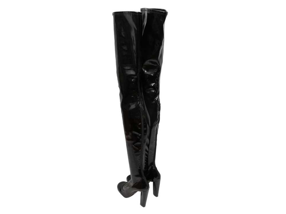 Black Emporio Armani Patent Over-The-Knee Heeled … - image 3