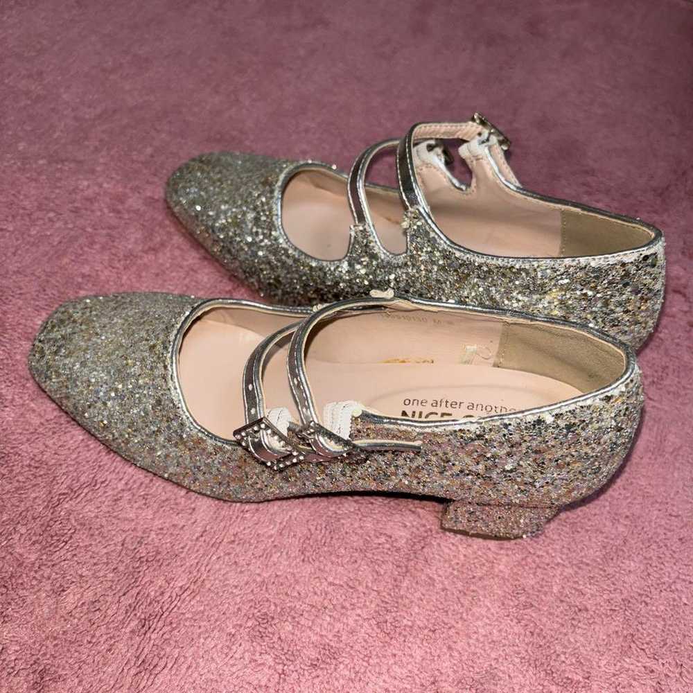 NICE CLAUP Silver Glitter Pumps - image 2