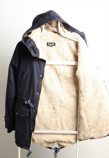 Vintage D&G Fur Lining Hooded Logo Unisex Jacket … - image 1