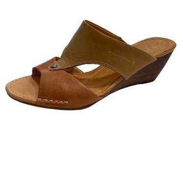 Naya Anthropologie Tan Leather Wedges Size 9 - image 1