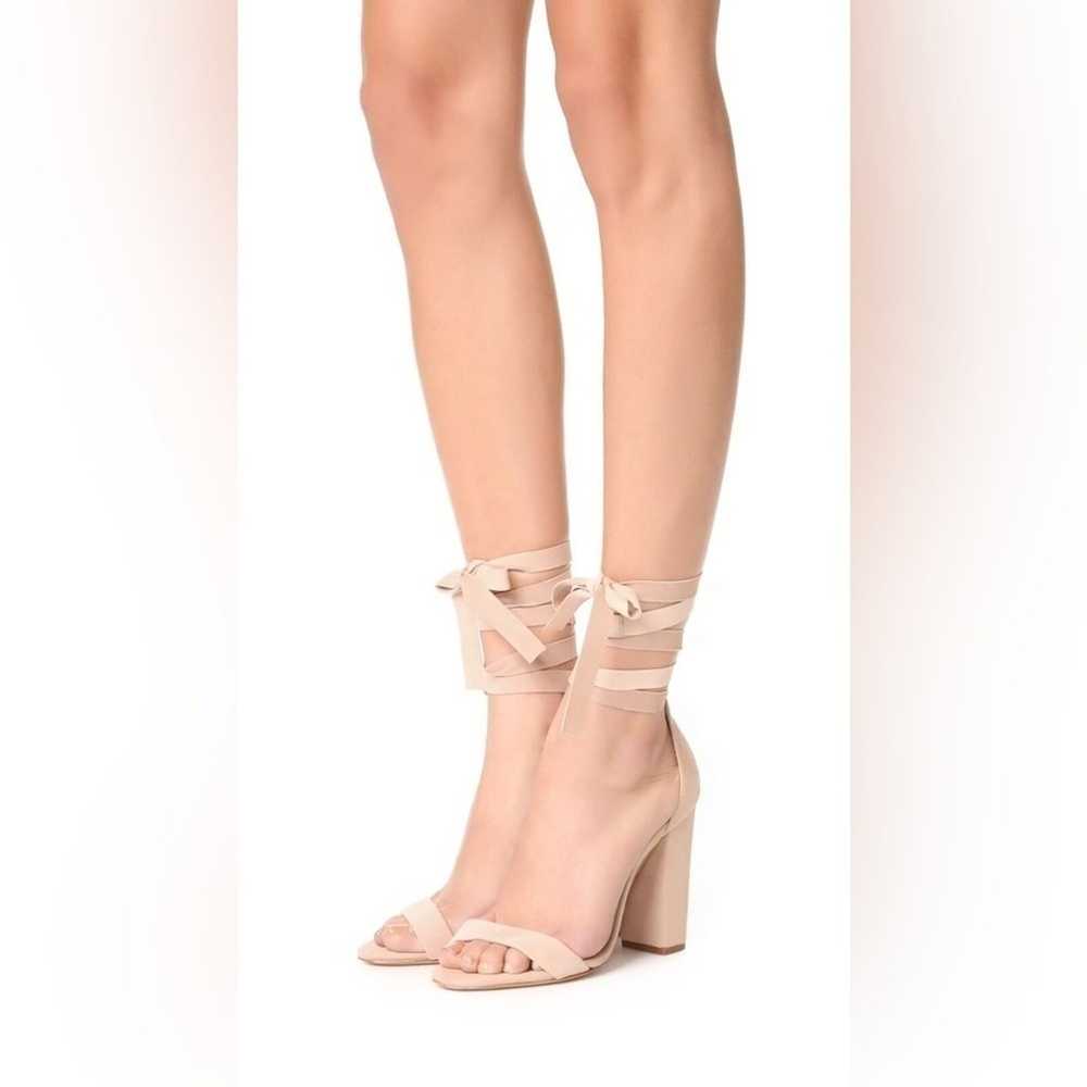 Tan Schutz Kelma suede tie up block heel sandal - image 2