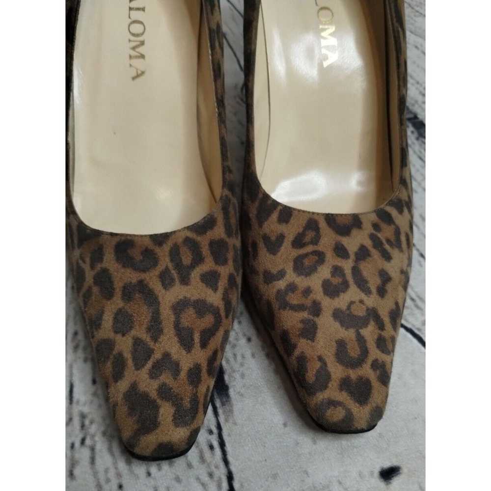 Paloma Vero Cuato Animal Print Suede Heels 8B - image 6