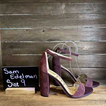 Womens Sam Edelman Yaro Magenta Suede Sandal Heel… - image 1